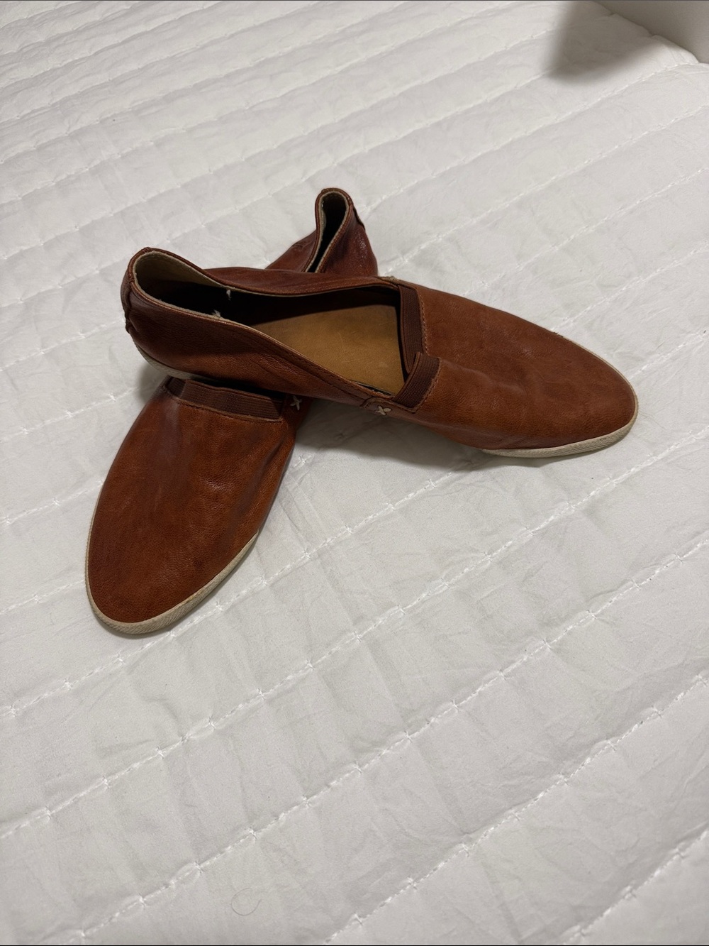 Frye Women's Slip-On Loafers in Burnt Brown Leather